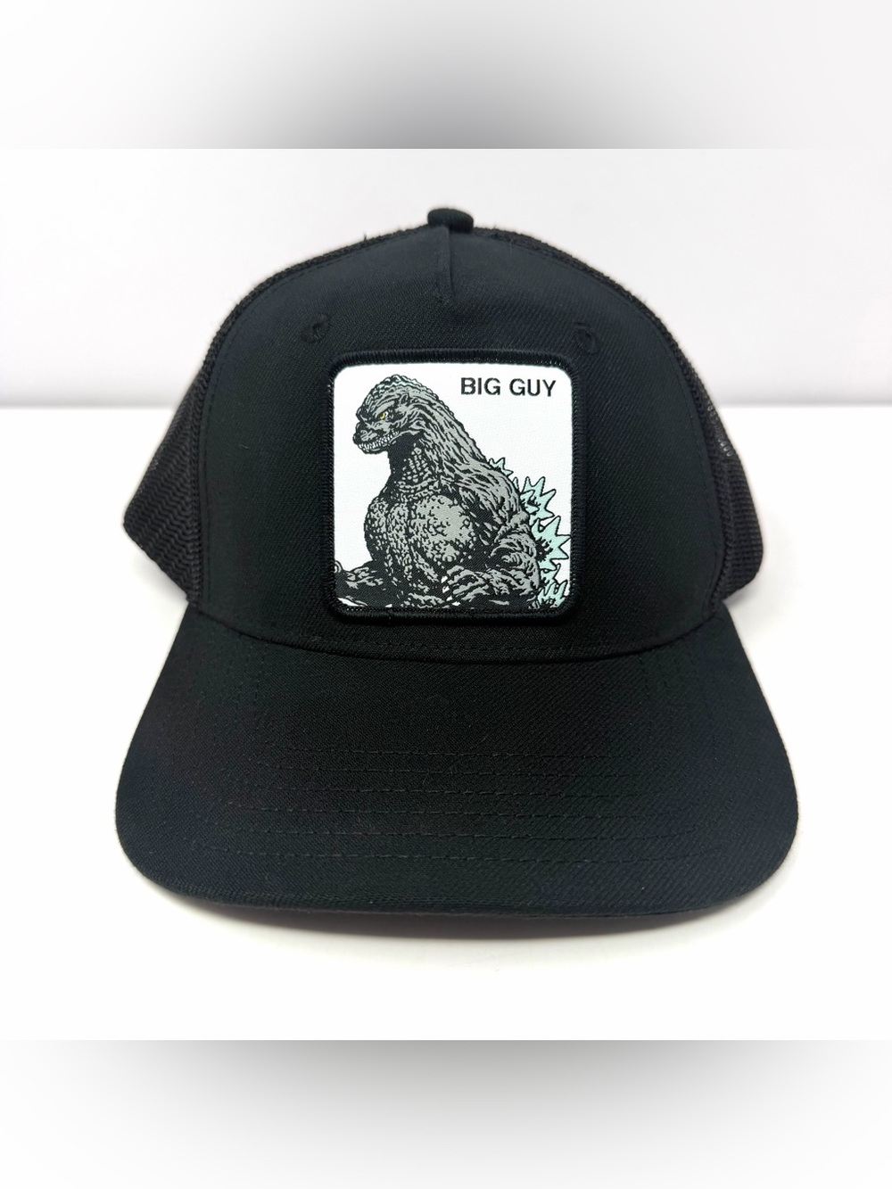 Godzilla “Big Guy” Mesh Trucker Patch Baseball Cap Snapback Hat Black Toho EUC
